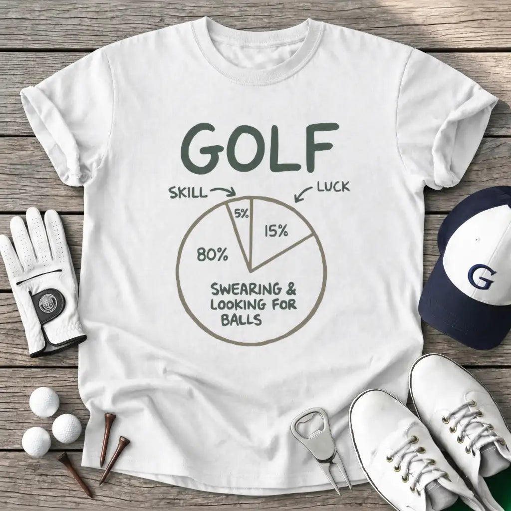 White / S Golf Skill Luck T-Shirt