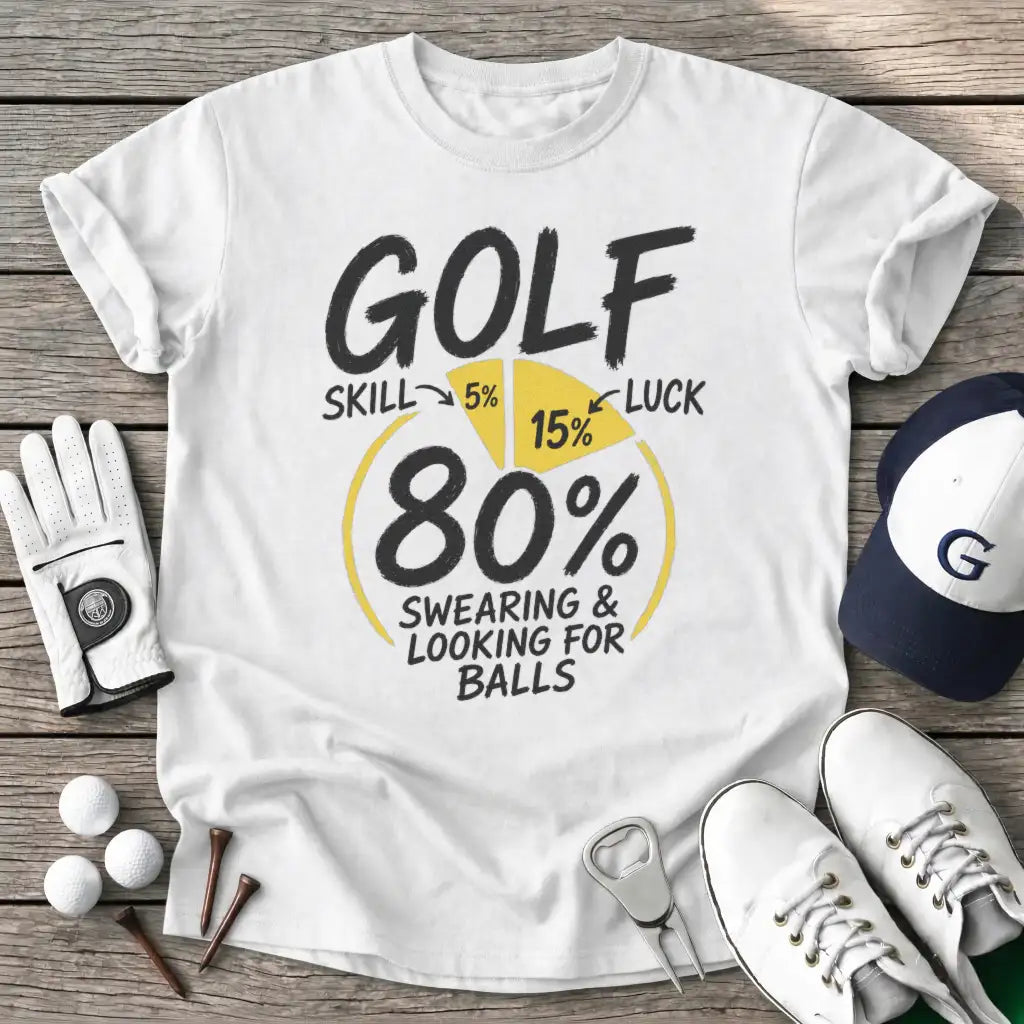 White / S Golf Skill Luck T-Shirt