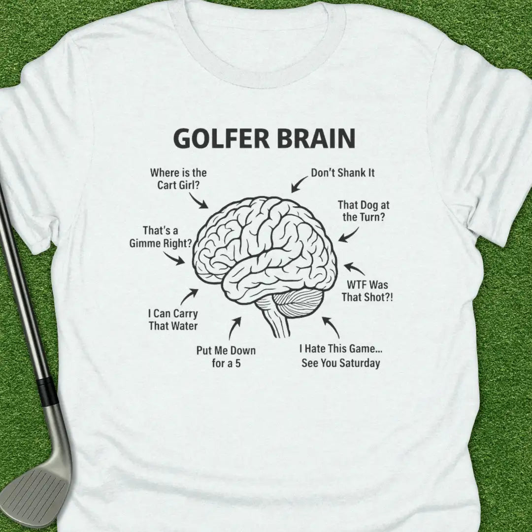 White / S Golfer Brain Where T-Shirt