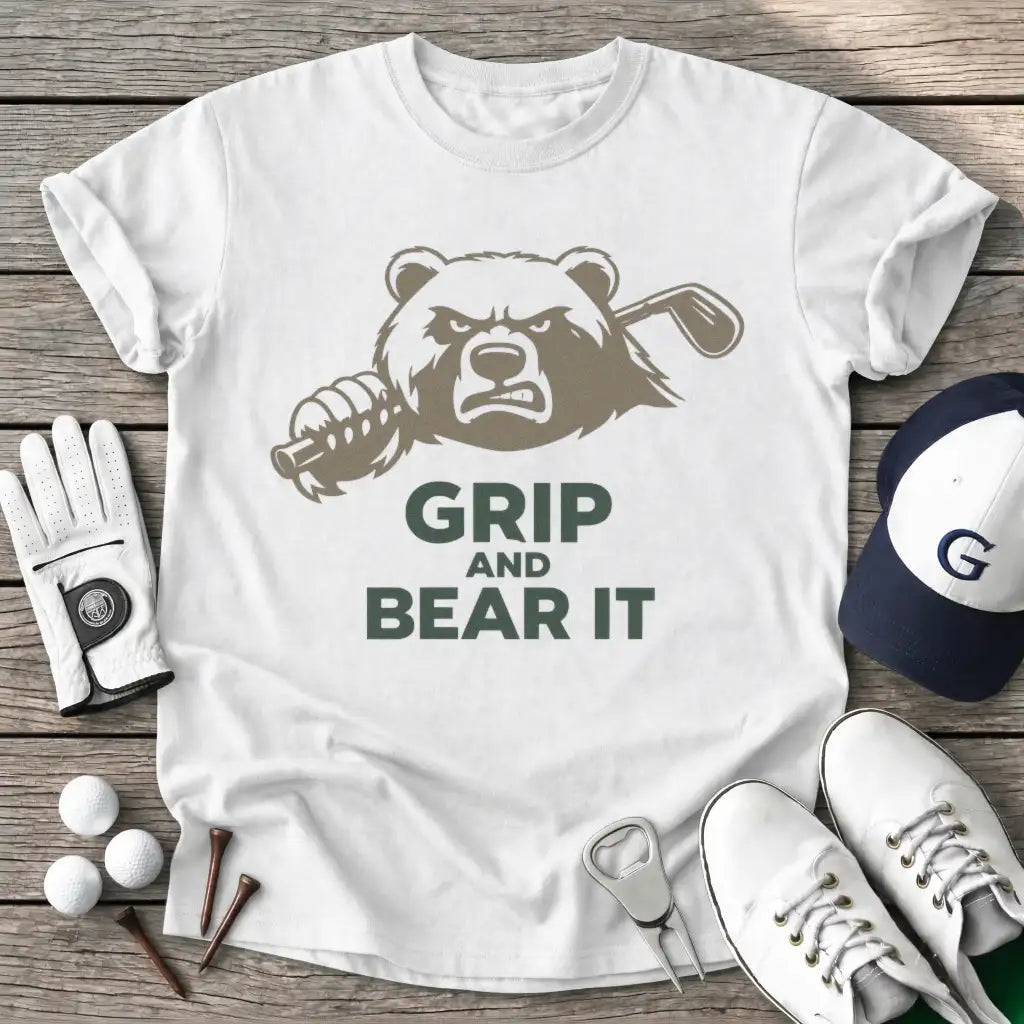 Grip And Bear T-Shirt in White