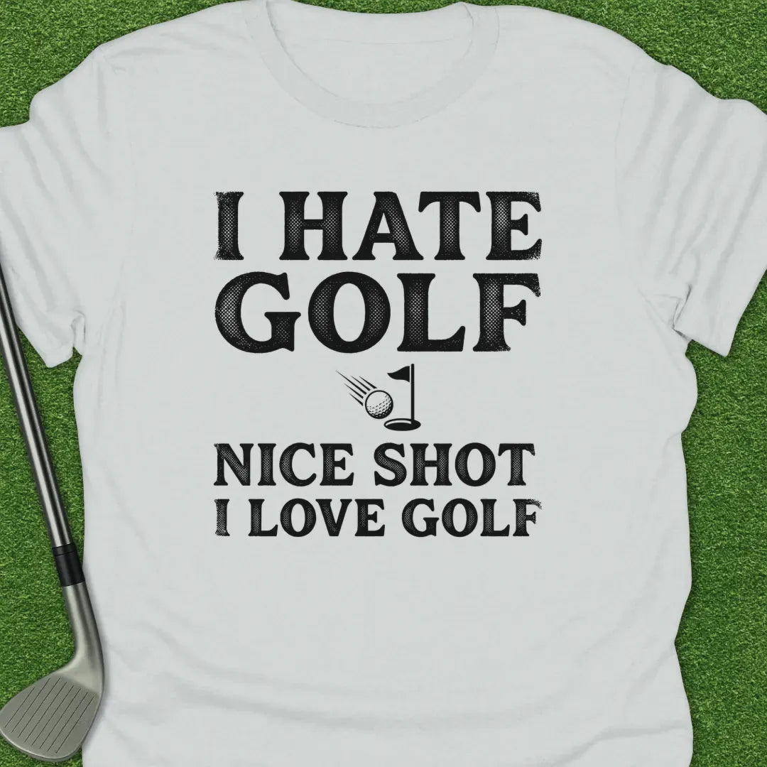 White / S Hate Golf Nice Shot T-Shirt