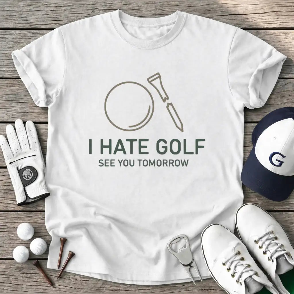 White / S Hate Golf See You T-Shirt