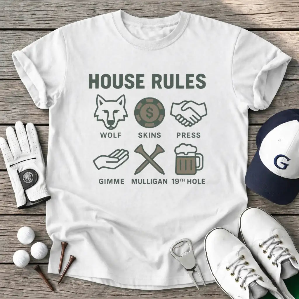 White / S House Rules Wolf T-Shirt