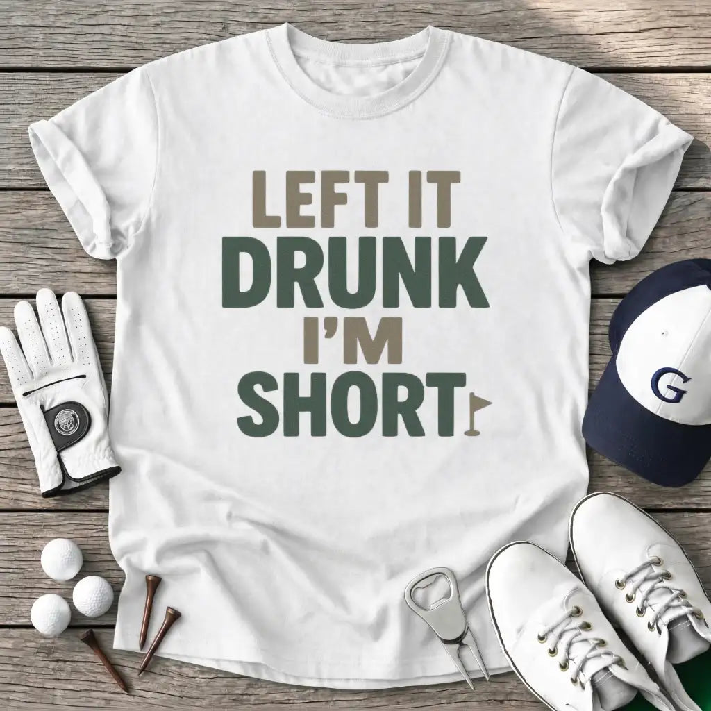 White / S Left Drunk Short T-Shirt
