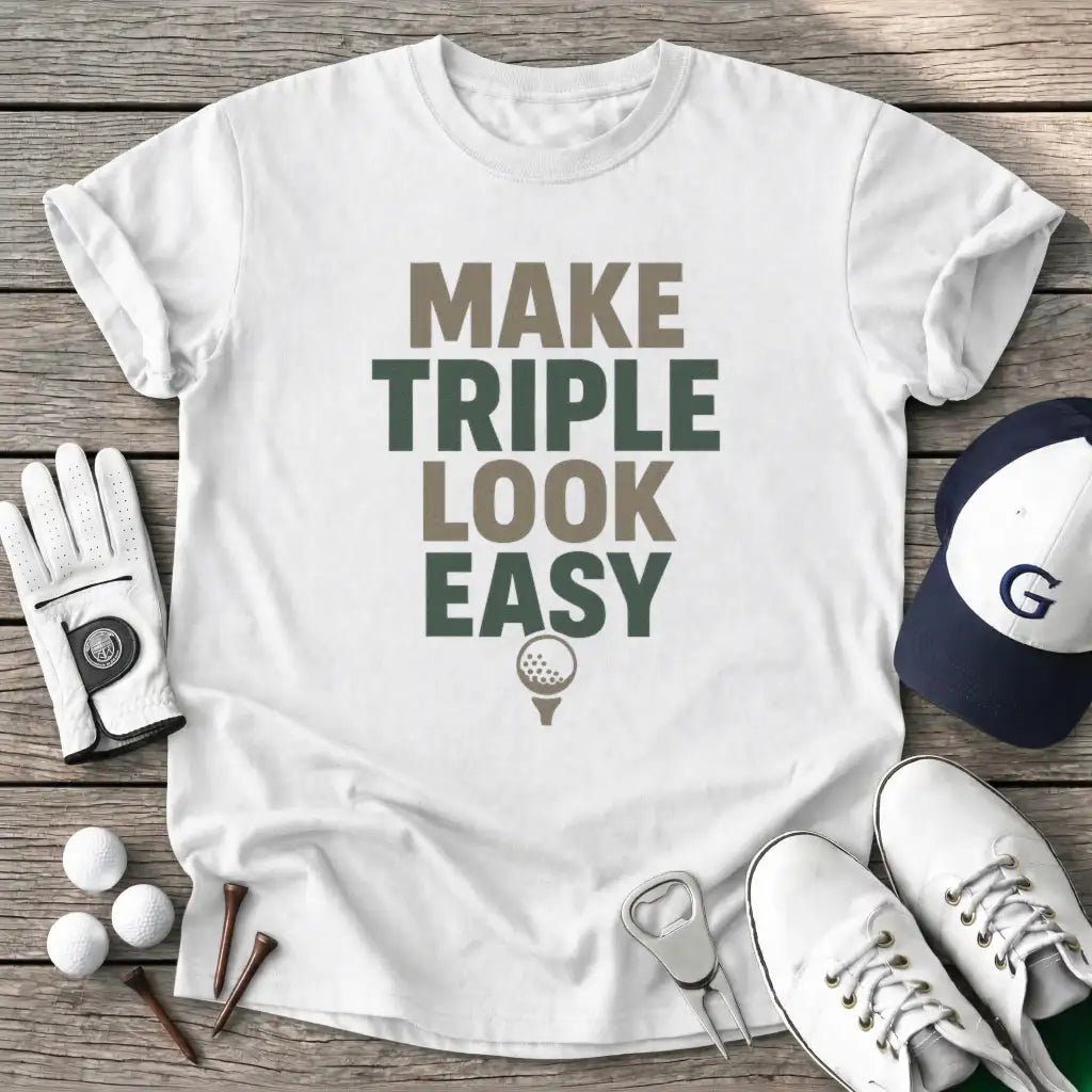 White / S Make Triple Look T-Shirt