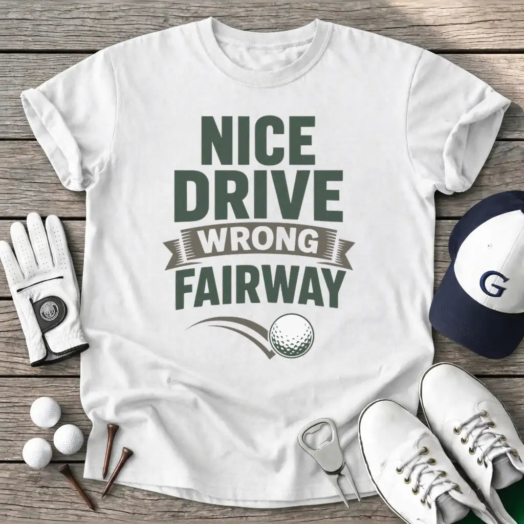 White / S Nice Drive Wrong T-Shirt