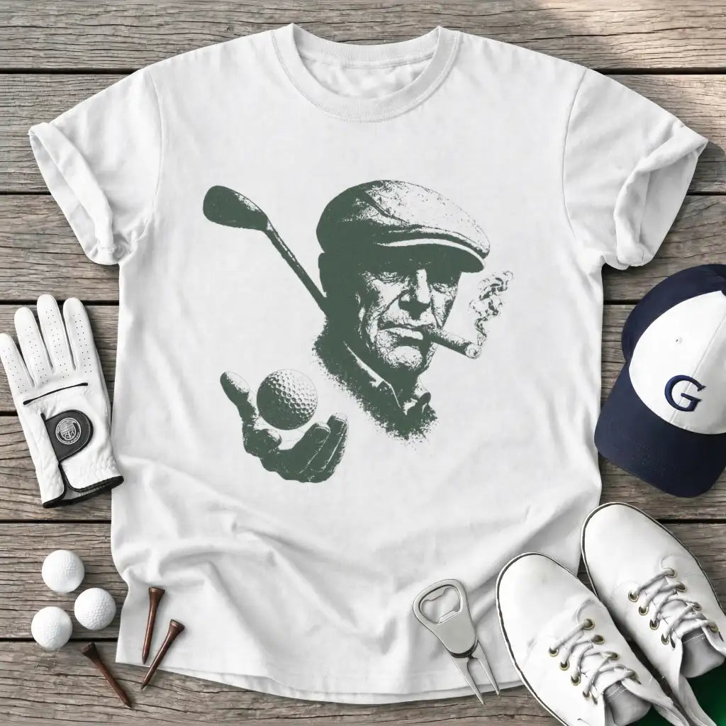 White / S Old School Golfer T-Shirt