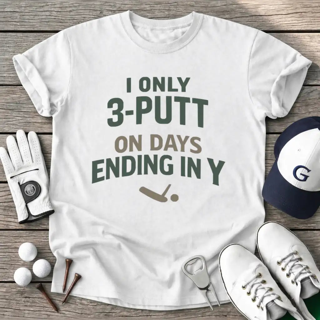 White / S Only Putt Days T-Shirt