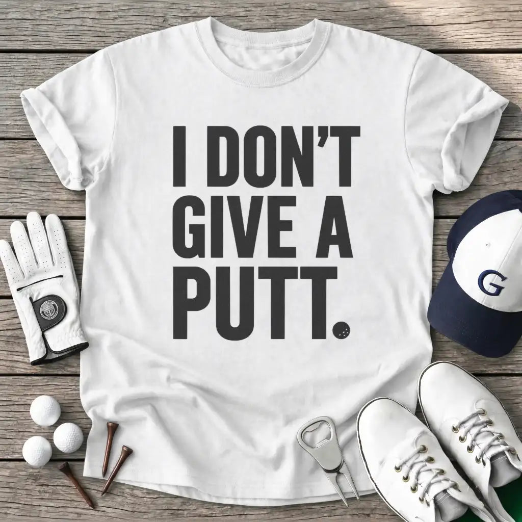 White / S Plain Dont Give Putt T-Shirt