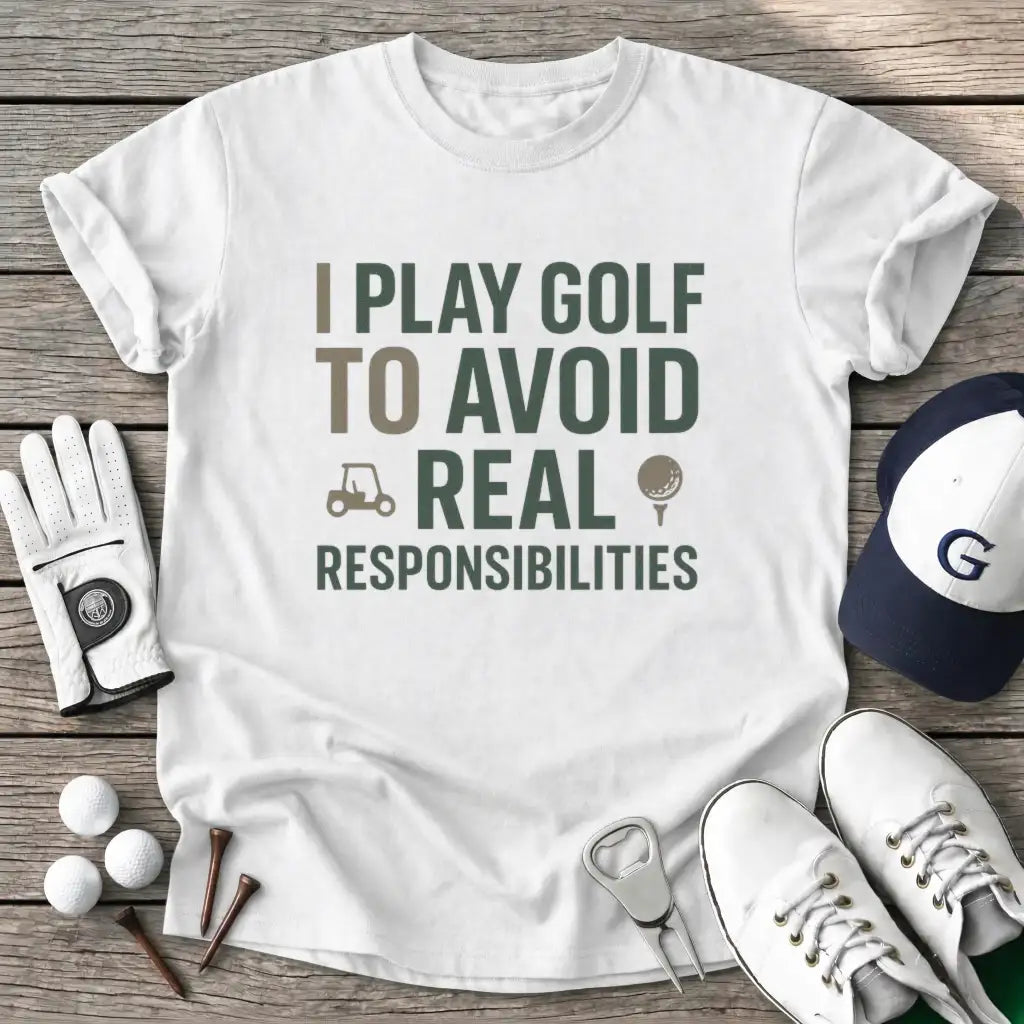 White / S Play Golf Avoid T-Shirt
