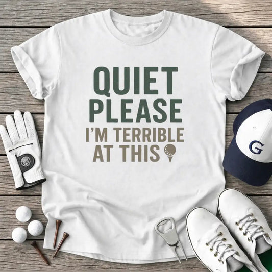 White / S Quiet Please T-Shirt