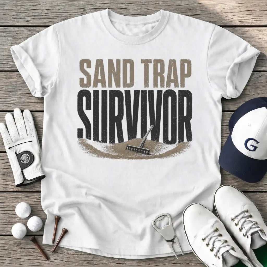 White / S Sand Trap Survivor T-Shirt