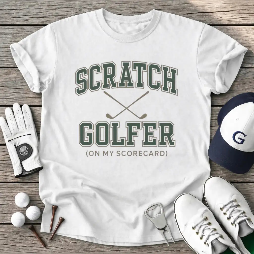White / S Scratch Golfer T-Shirt