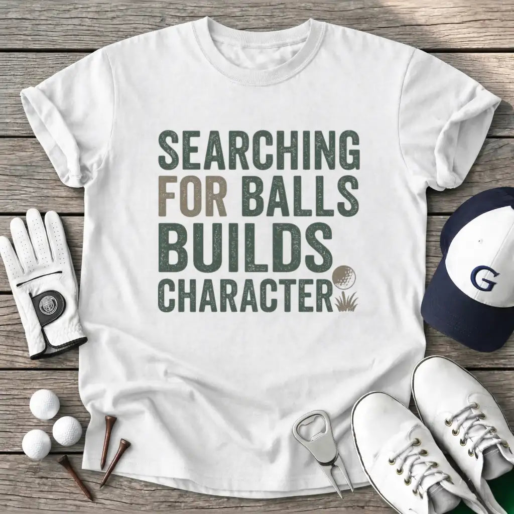 White / S Searching For Balls T-Shirt