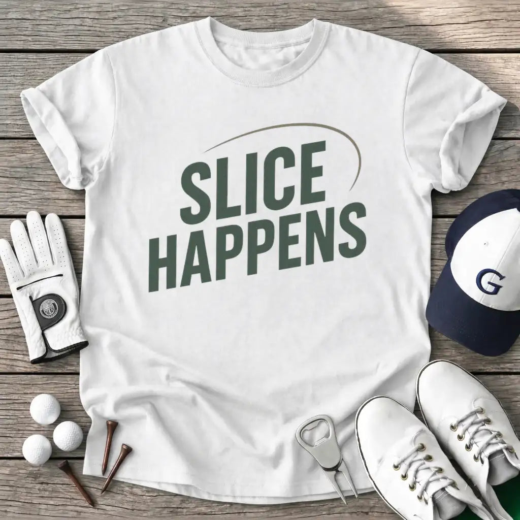 White / S Slice Happens T-Shirt