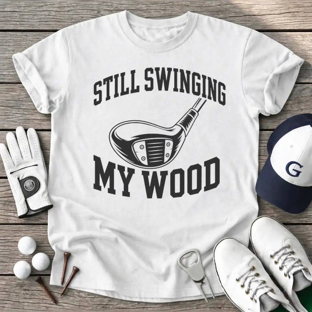 Still Swinging Wood T-Shirt in White
