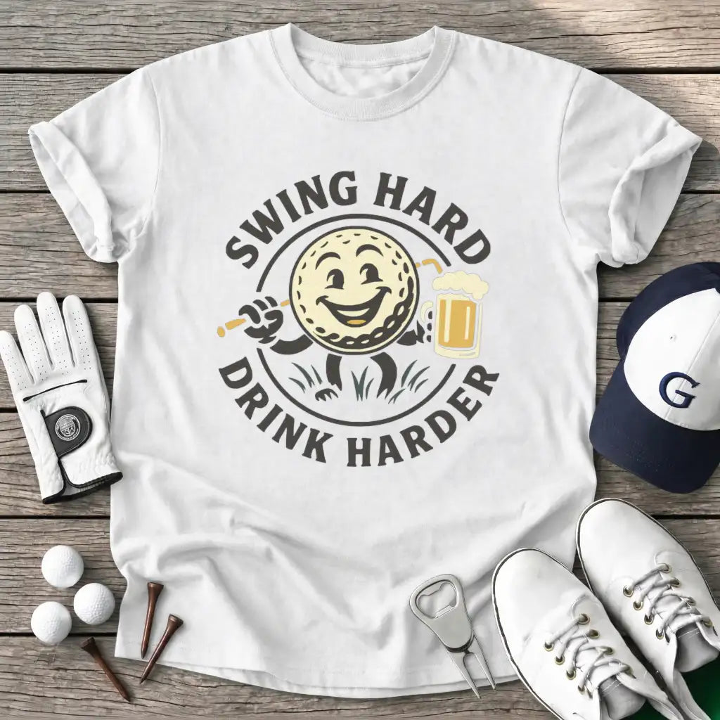 White / S Swing Hard Drink T-Shirt