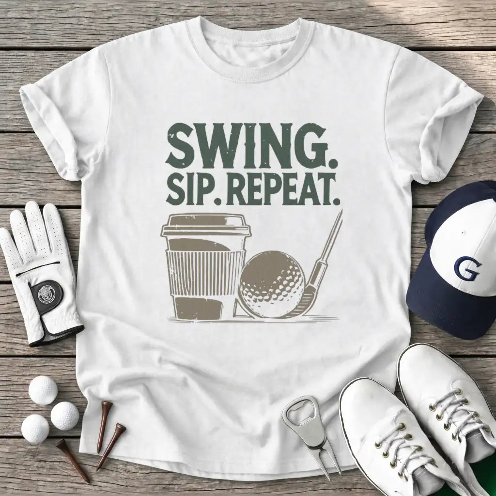 White / S Swing Sip Repeat T-Shirt