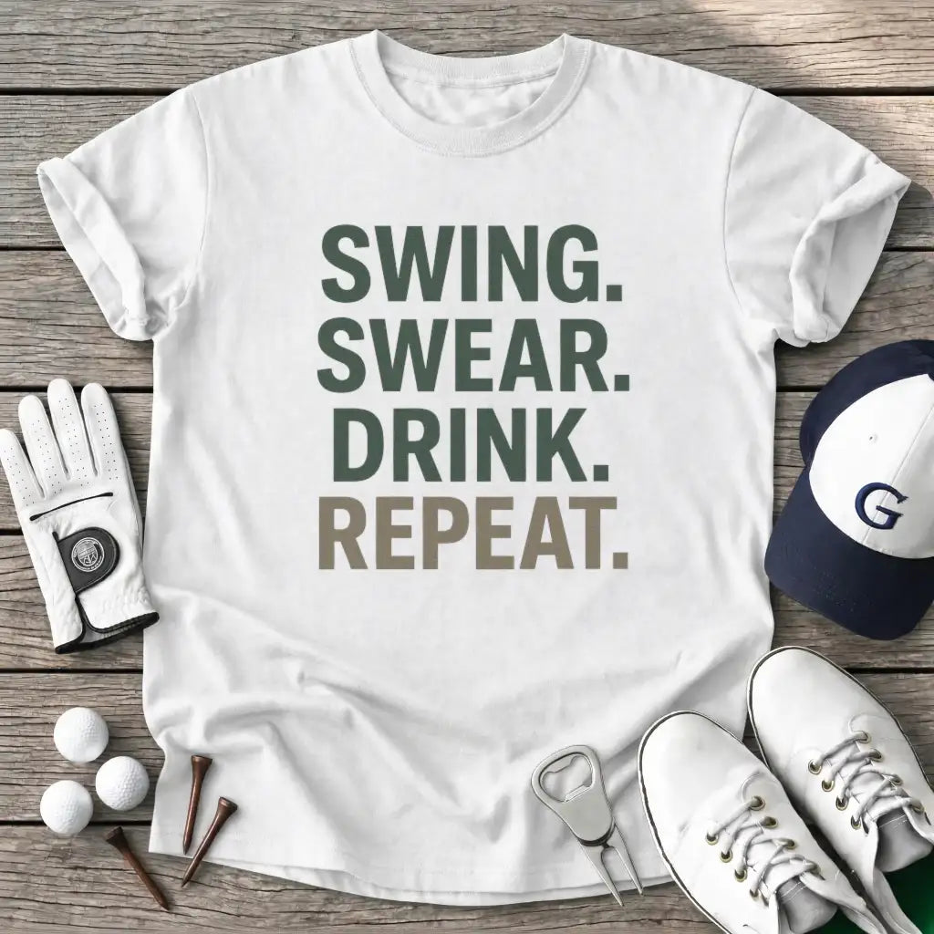 White / S Swing Swear Drink T-Shirt