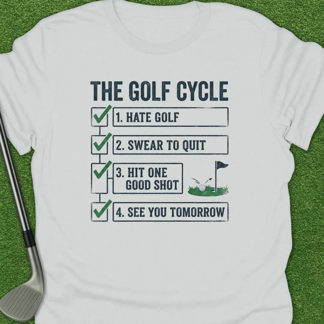 White / S The Golf Cycle Hate T-Shirt
