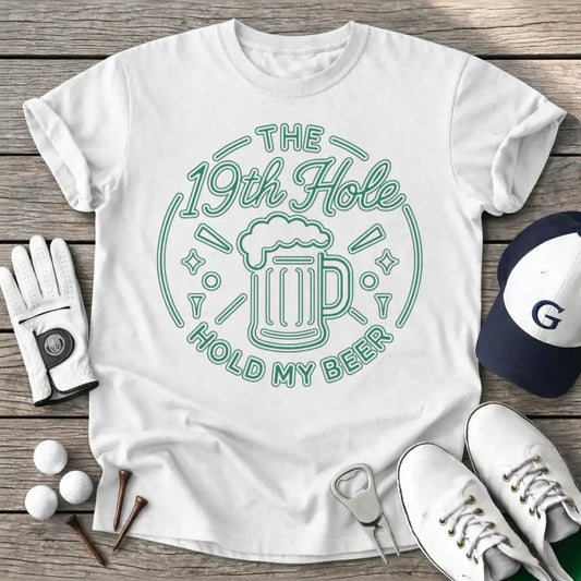 White / S The Hole Hold Beer T-Shirt