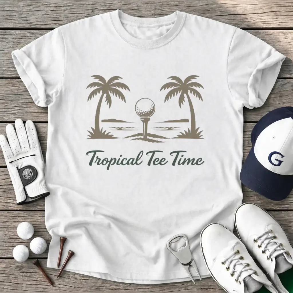 White / S Tropical Tee Time T-Shirt
