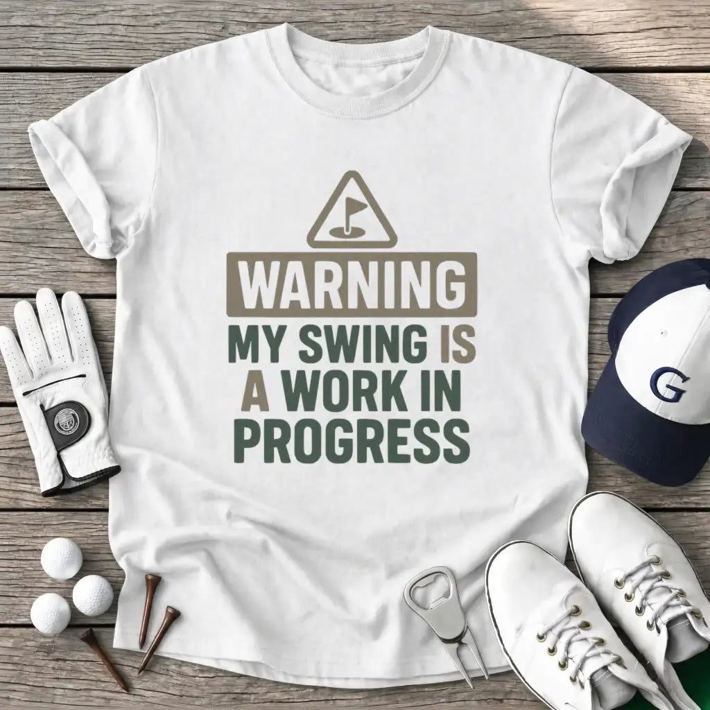 White / S Warning Swing Work T-Shirt