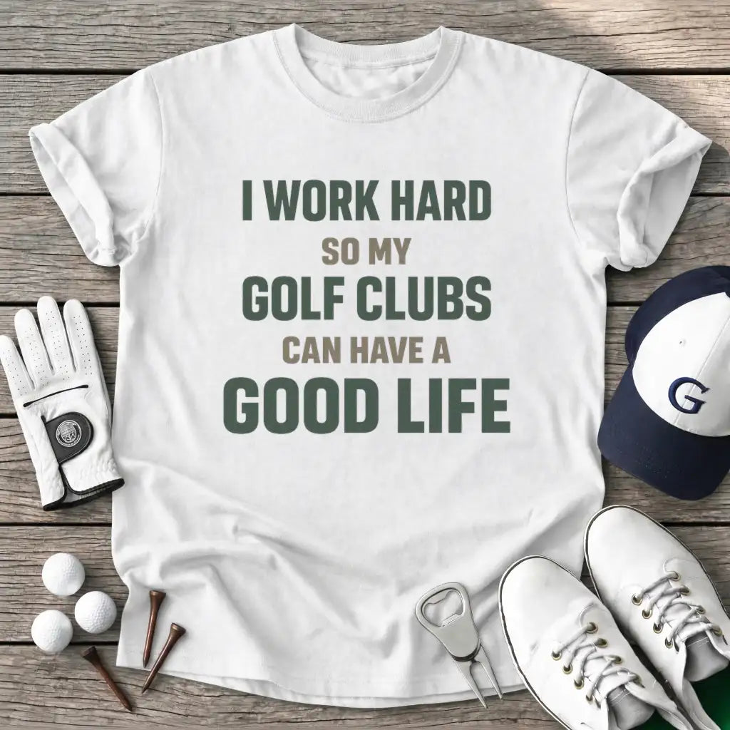 White / S Work Hard Golf T-Shirt